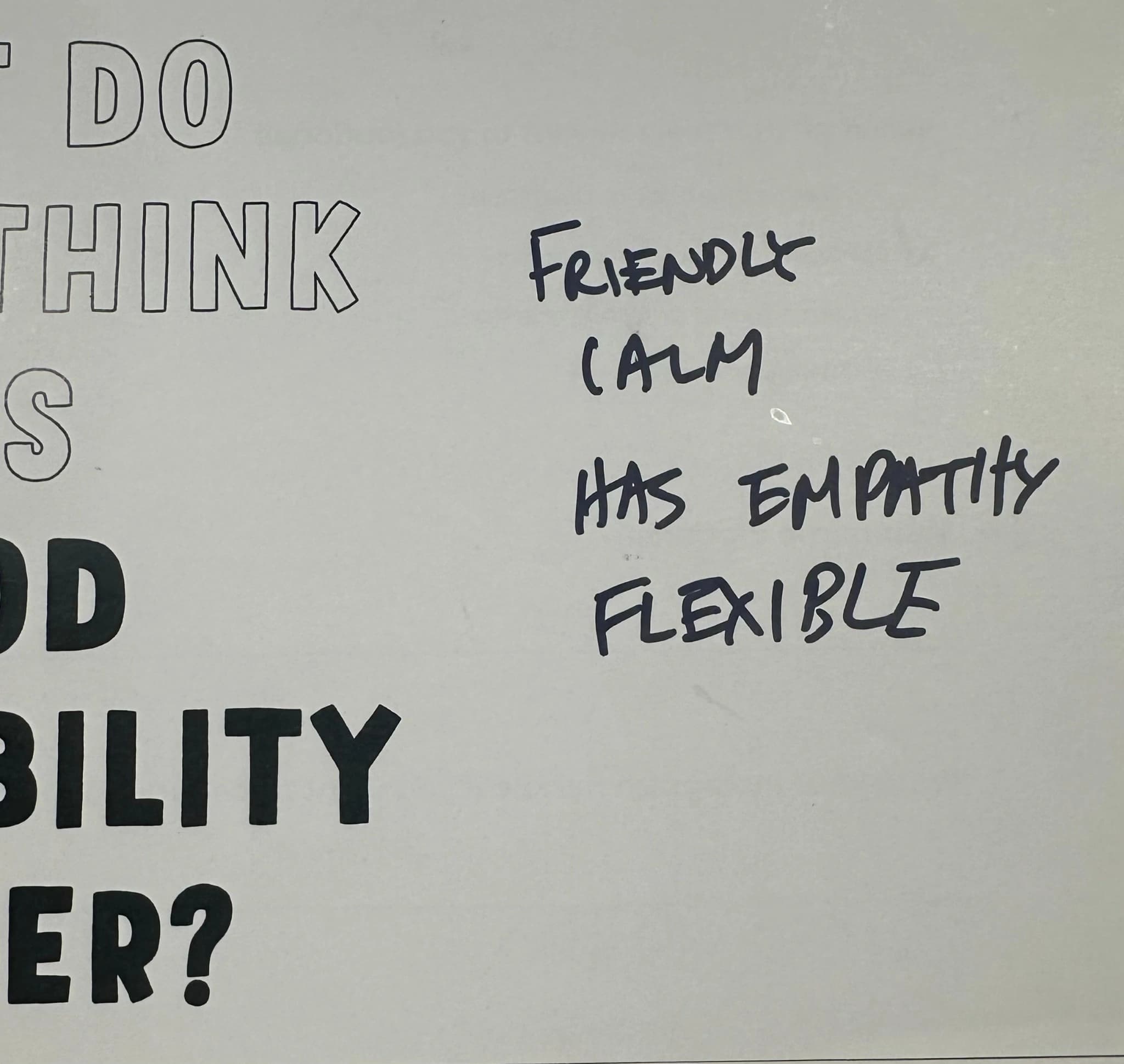 FRIENDLY CALM HAS EMPATHY FLEXIBLE